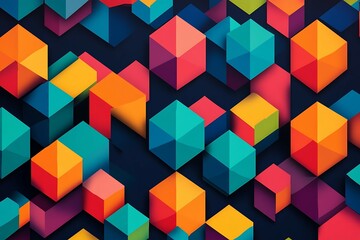 Abstract geometric background. Colorful triangles.