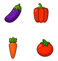set of fresh vegetables