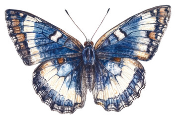 Obraz premium PNG Blue butterfly illustration insect art.