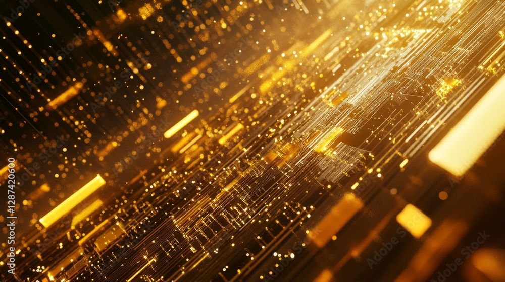 Poster abstract technology background featuring big data visualization, artificial intelligence network, cy