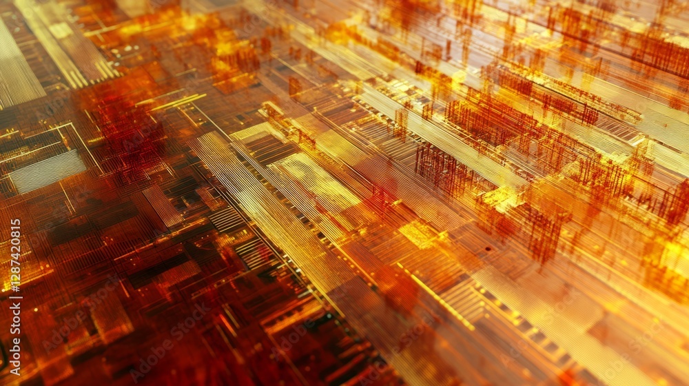 Poster abstract technology background featuring big data visualization, artificial intelligence network, cy
