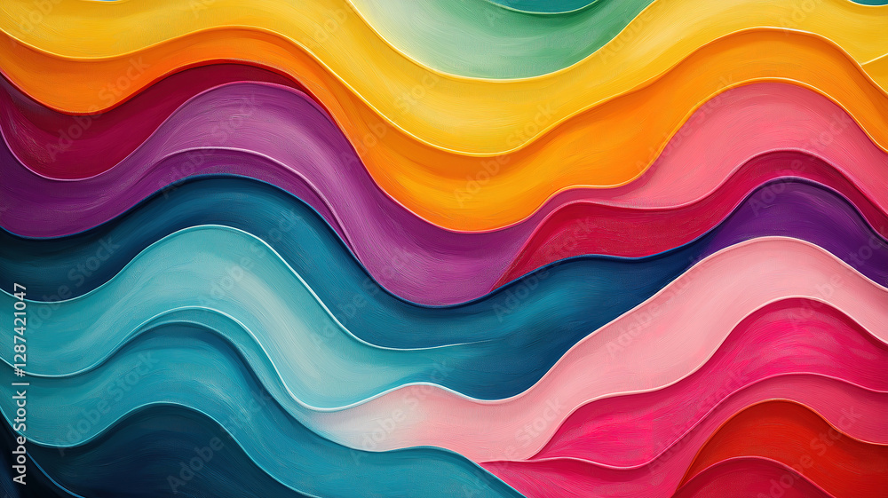 Aufkleber colorful wave patterns in an abstract design bringing energy and movement to the background