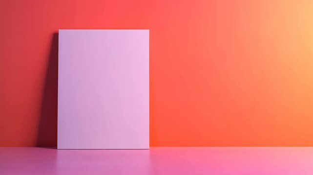 Blank White A3 Half Fold Brochure Template Against Vibrant Pink Background for Mock Up and Design Showcase