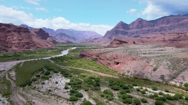 Ascending view of Quebrada de las Conchas, Salta, Argentina