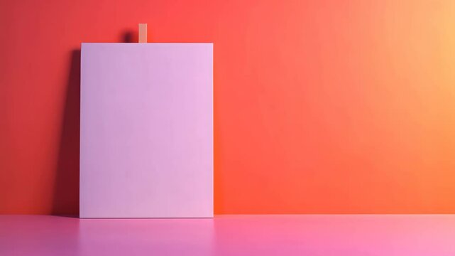 Blank White A3 Half Fold Brochure Template Against Vibrant Pink Background for Mock Up and Design Showcase