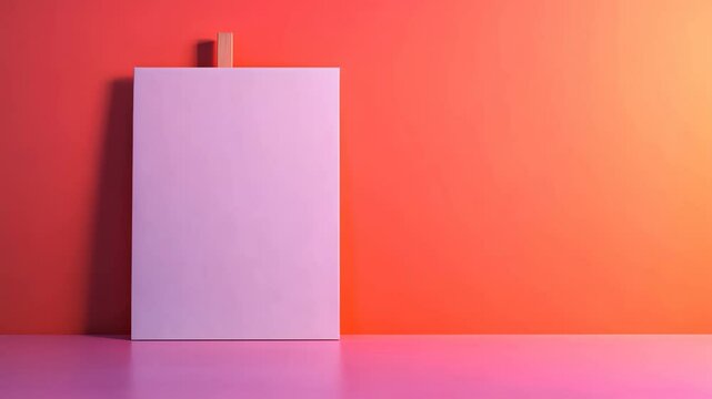 Blank White A3 Half Fold Brochure Template Against Vibrant Pink Background for Mock Up and Design Showcase