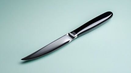 Elegant Steak Knife on Pastel Background