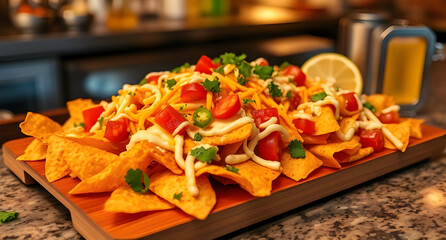 A Tray of Nachos with Cheese