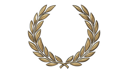 Golden Laurel Wreath: A Timeless Symbol of Victory Golden laurel wreath symbol on a png white background,