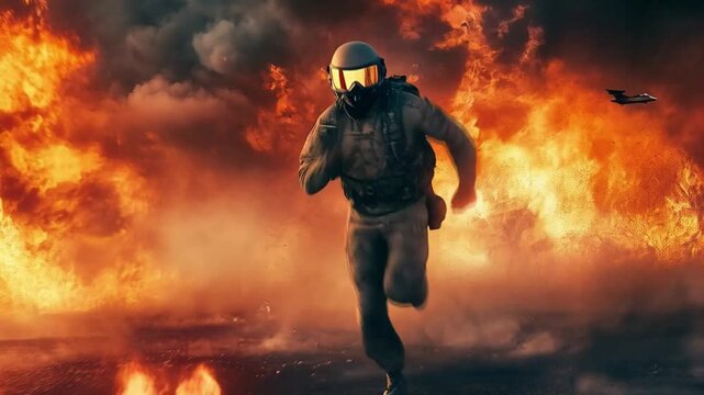 They ran frantically from the explosion of war, seeking safety amidst the chaos and destruction.