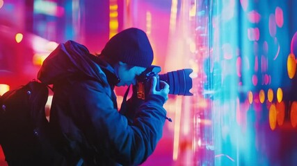 The photographer was capturing stunning images of the sunset, skillfully framing each shot with precision.