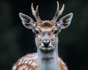 Portrait of a young spotted deer