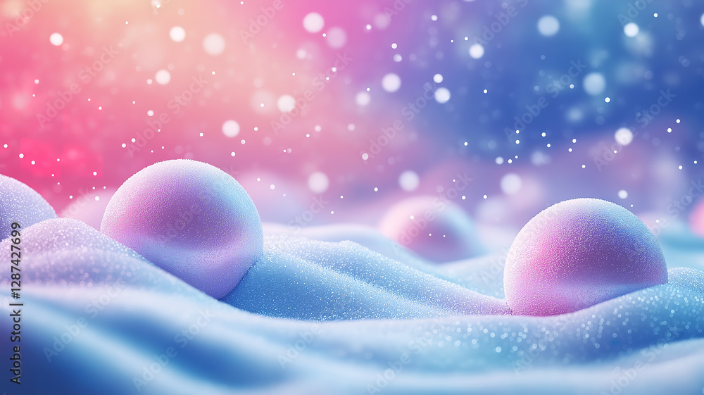 Poster happy new year theme with winter elements and a snowy background offering space for text