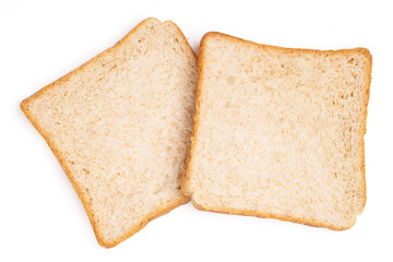 Top view delicious whole wheat bread isolated