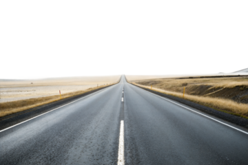 Exploring a remote highway through vast landscapes nature isolated on transparent background