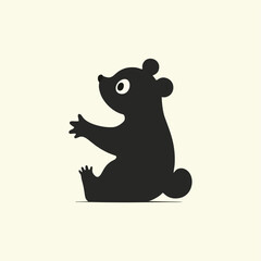 Black silhouette of a bear.