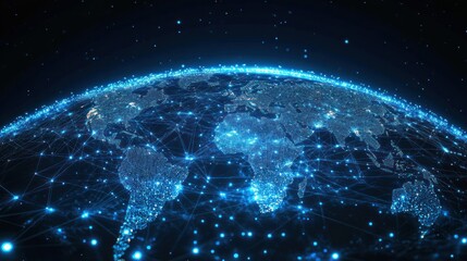Obraz premium Global network visualization with digital connections.