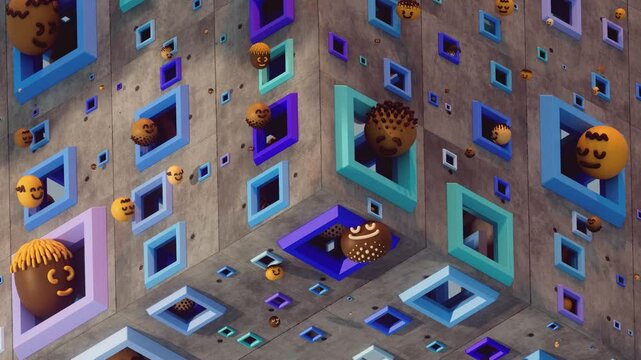 Vibrant Motion of Community &ndash; Playful 3D City Scene