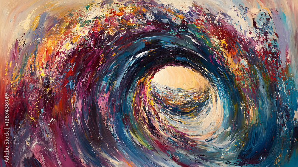 Aufkleber colorful painting of a spiral vortex with swirling patterns and dynamic movement