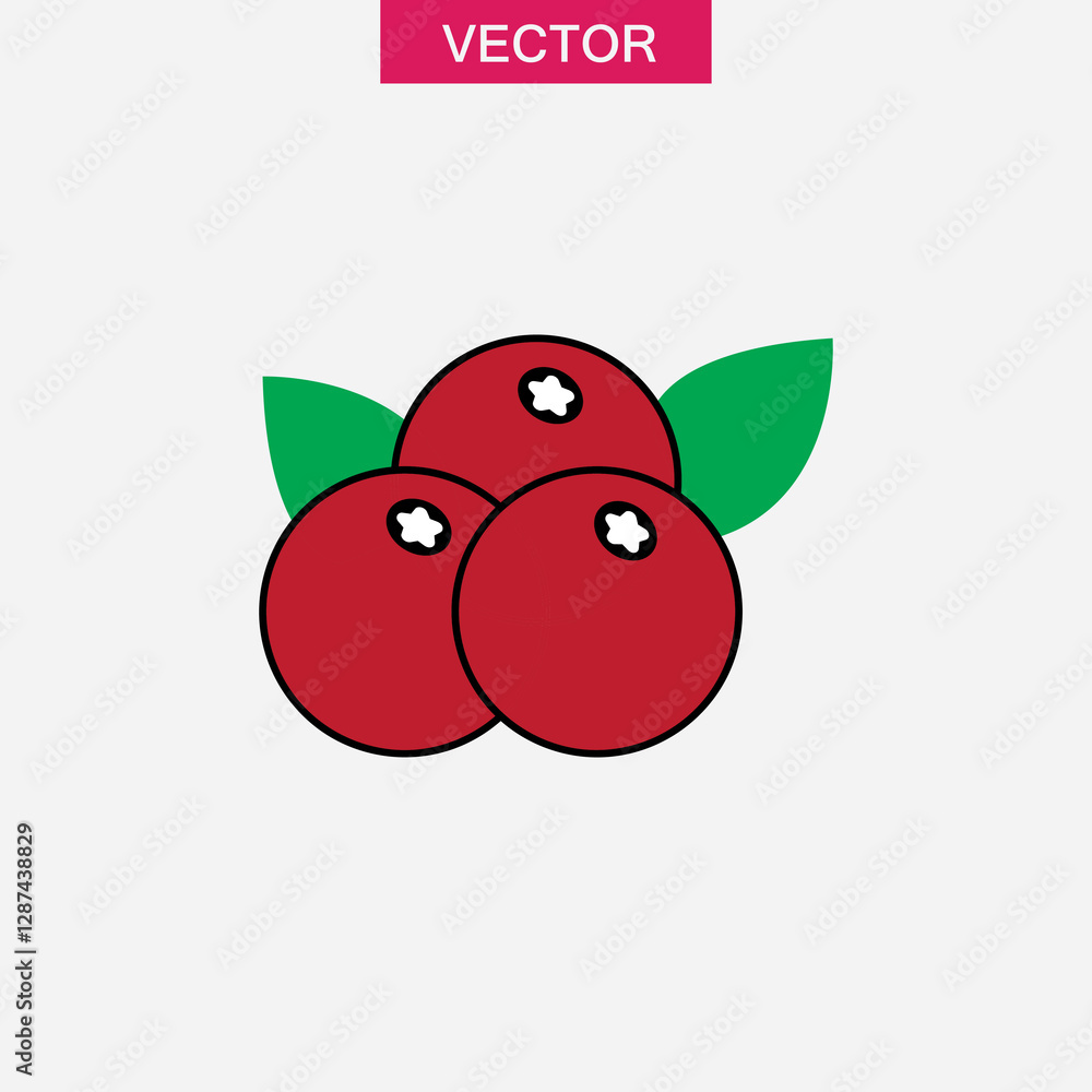 Aufkleber cranberry icon, vector simple trendy style illustration for web and app..eps