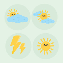 a bundle weather cloud and sun  