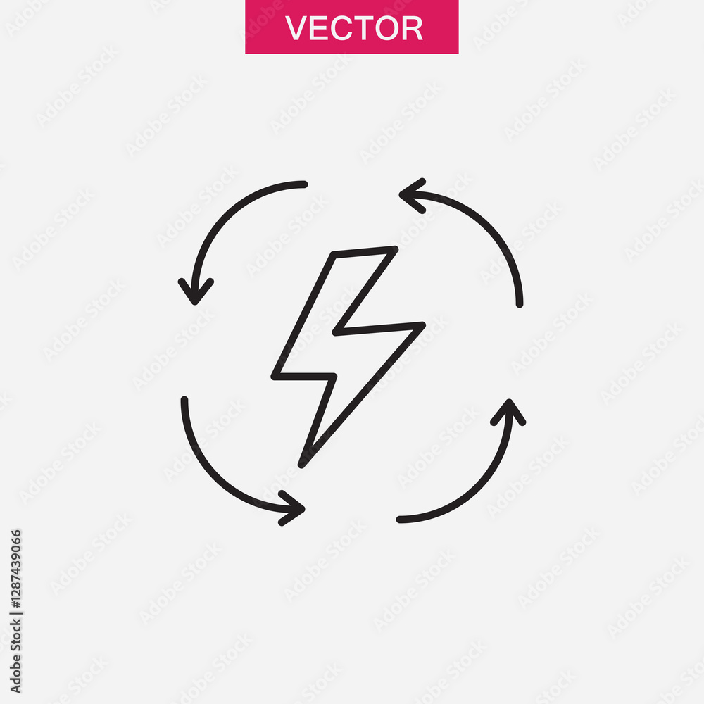 Poster fast energy recovery icon, vector simple illustration for web and app..eps