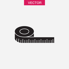 measure tape icon, vector flat black simple trendy style illustration for web and app..eps