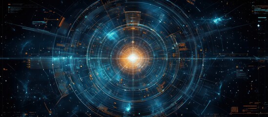 Obraz premium Abstract digital representation of cosmic energy.