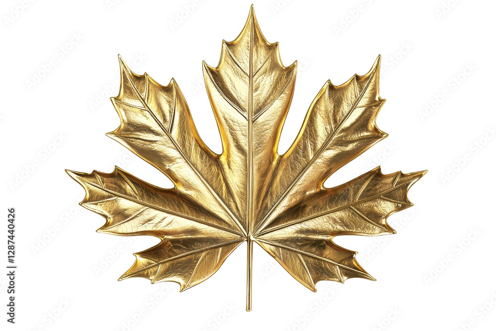 Poster gold maple leaf with unique texture and shiny finish