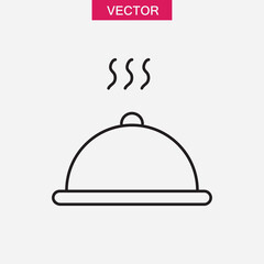 Tray of Food outline icon, vector simple linear illustration for web and app..eps