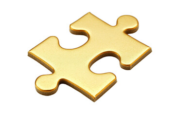 Fototapeta premium Golden Puzzle Piece Isolated on White Background for Creative Use
