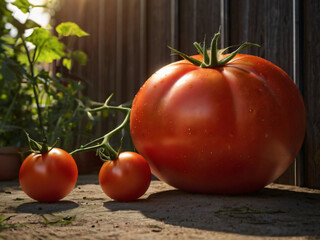 red tomatoes on the vine