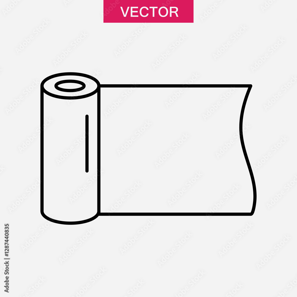 Poster aluminum foil icon vector , simple linear illustration for web and app..eps