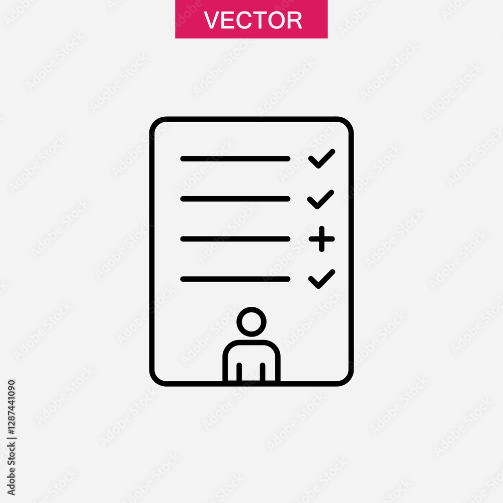 Aufkleber attend outline icon, vector simple linear illustration for web and app..eps
