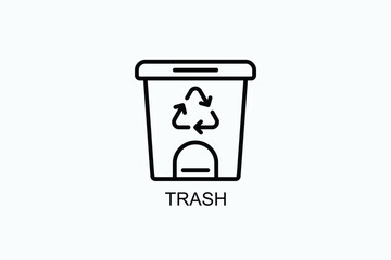 Trash Icon Or Logo Isolated Vector Illustration