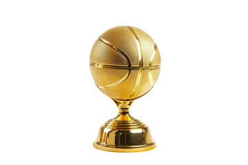Golden Basketball Trophy on Isolated Background for Sports Awards
