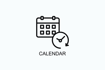 Fototapeta premium Calendar Icon Or Logo Isolated Vector Illustration