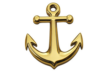 Golden Anchor Symbol on a Transparent Background for Nautical Themes