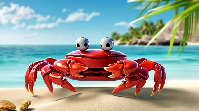 red crab on the beach
