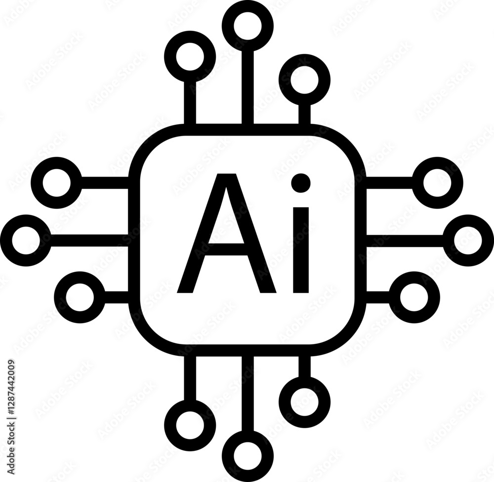 Aufkleber ai artificial intelligence icon. generate vector. ai enter by command prompt to generate ideas. chat