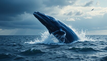 Fototapeta premium Gigapixel whale breaching marine life photography