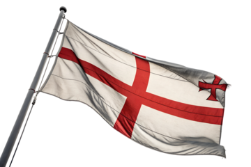 Waving flag of england outdoor flag clear sky isolated on transparent background