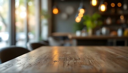 An elegant marble table in a restaurant, unoccupied and set against a blurred bokeh background, perfect for a product mockup