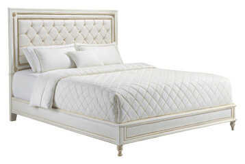 Elegant bed set design for modern bedrooms home lifestyle isolated on transparent background