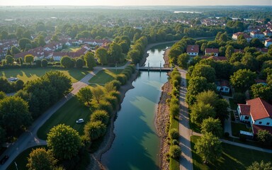 Fototapeta premium Aerial photography village