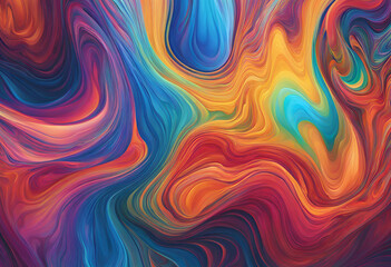 Colorful Abstract Swirl Design with Vibrant Waves Generative AI 
