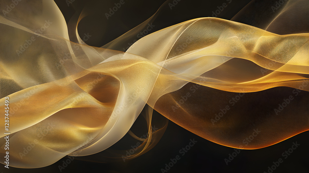 Poster close up of a yellow and brown wave with intricate patterns and textures in natural light