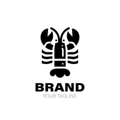 Lobster Logo. Lobster Logo Design. Lobster Logo Brand. Lobster Logo Vector Design Isolated on White Background
