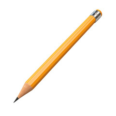 bright orange pencil with sharpened tip, perfect for writing and drawing, isolated on transparent background
