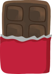 chocolate bar in red wrapper clipart